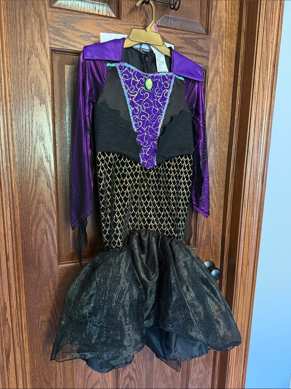 Kids Purple and Black Maleficent Halloween Costume Dress - (Disney villains)